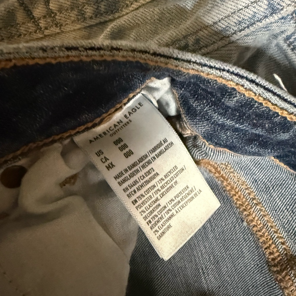 american eagle girls sz 000 Set of Three Denim Shorts in Blue and White - Picture 12 of 14